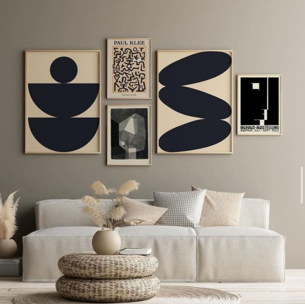 Minimalistic Geometric Shapes Wall Art | Set of 5
