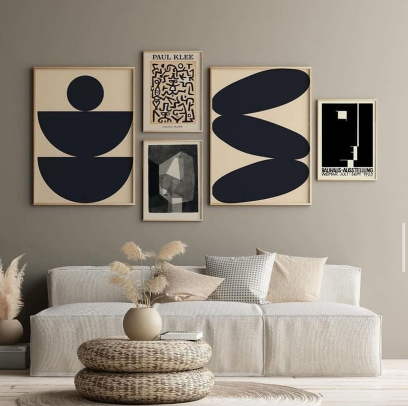 Minimalistic Geometric Shapes Wall Art | Set of 5