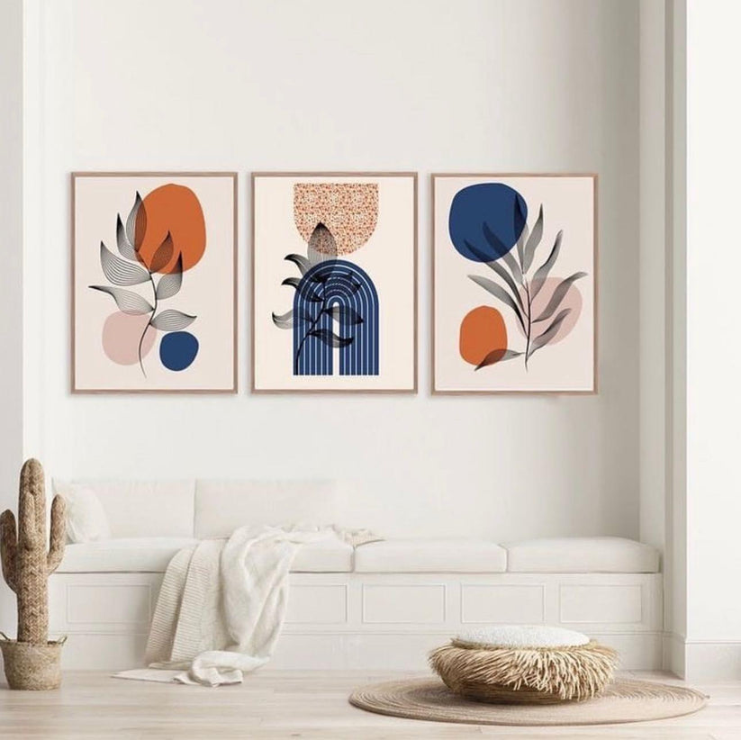 Botanical Abstract Wall Art | Set of 3