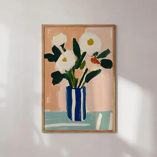 Modern Bouquet in Blue Vase| Single Frame