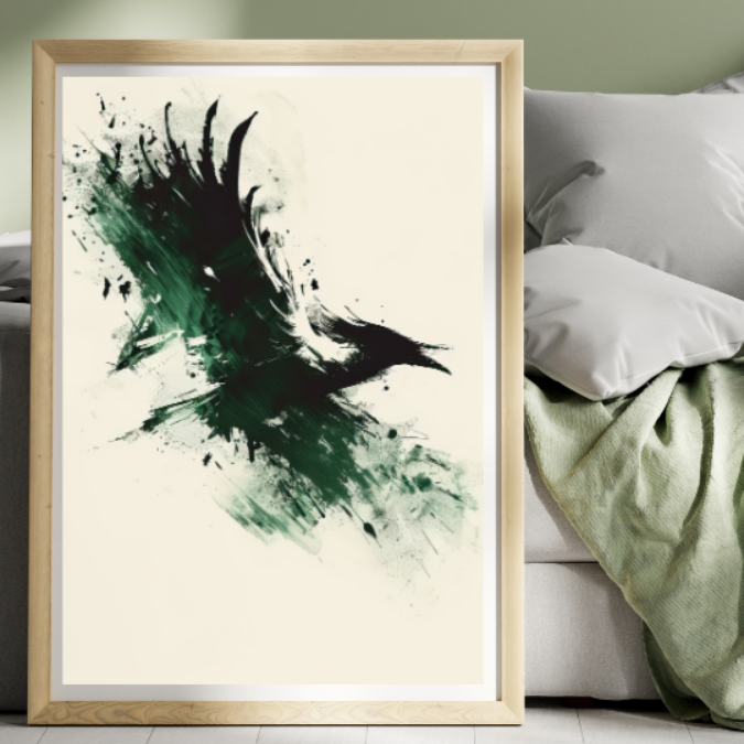 Sage Green Mid Century Modern Wall Frame Painting