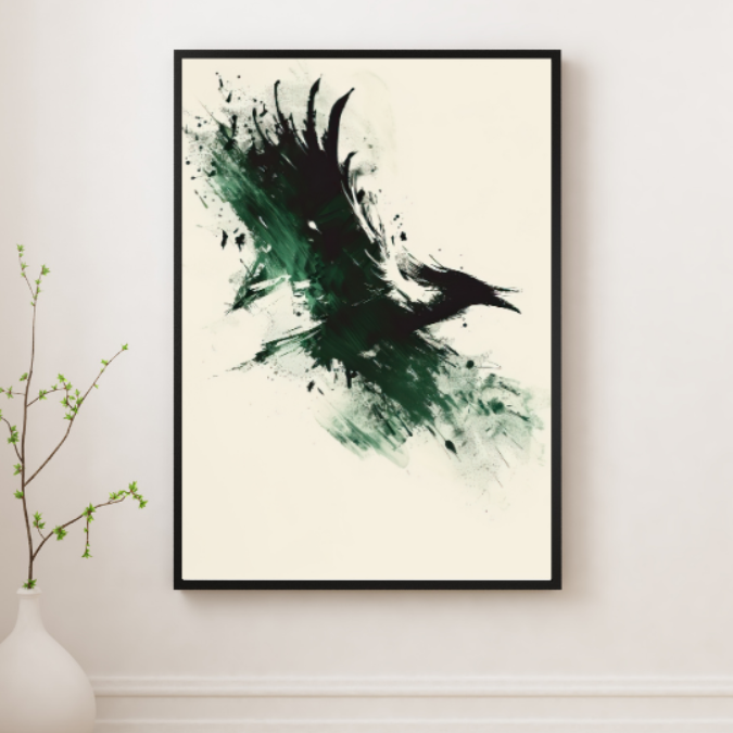 Sage Green Mid Century Modern Wall Frame Painting