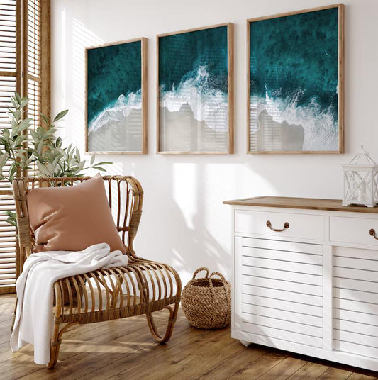 Ocean Waves Art | Set of 3