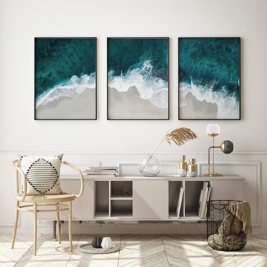 Ocean Waves Art | Set of 3
