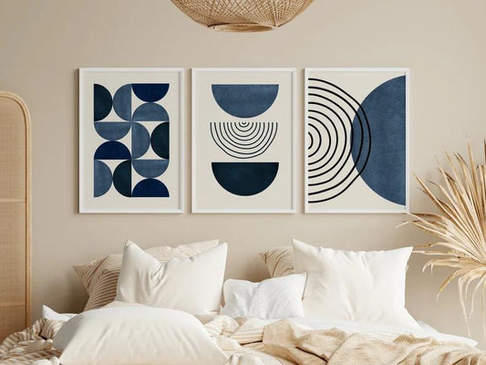 Scandinavian Blue Wall Art | Set of 3
