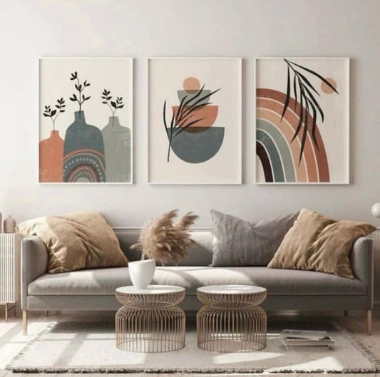 Abstract Shapes Wall Art | Set of 3