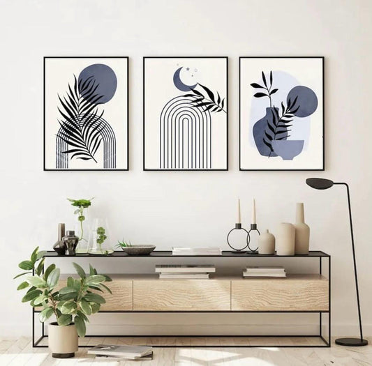 Blueish Grey Wall Art | Set of 3