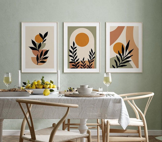 Boho Abstract Wall Art | Set of 3