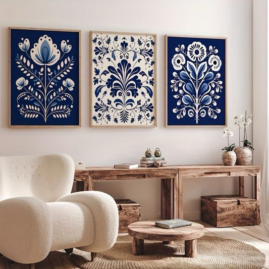 Scandinavian Blue Wall Art | Set of 3