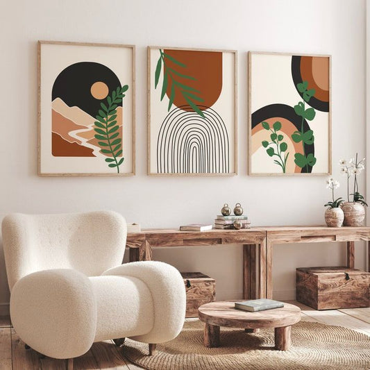 Boho Abstract Wall Art | Set of 3
