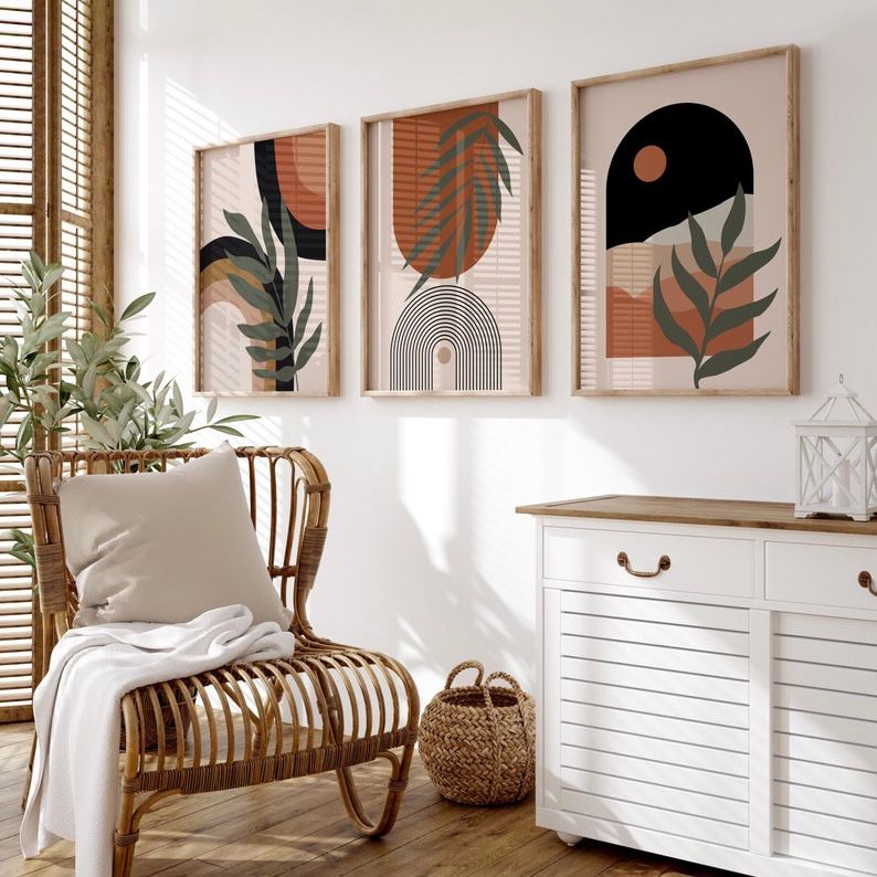 ForWalls-Mid Century Boho Artwork | Set of 3