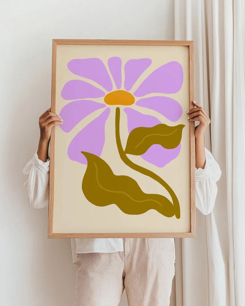 Retro Daisy Wall Art | Set of 2