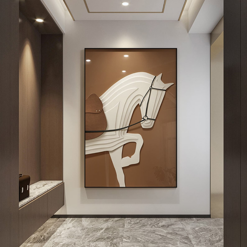 Brown Stereoscopic Horse art Modern luxury Frame