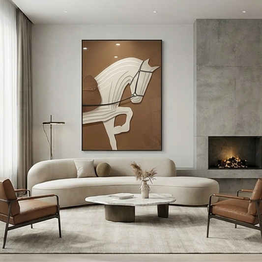 Brown Stereoscopic Horse art Modern luxury Frame