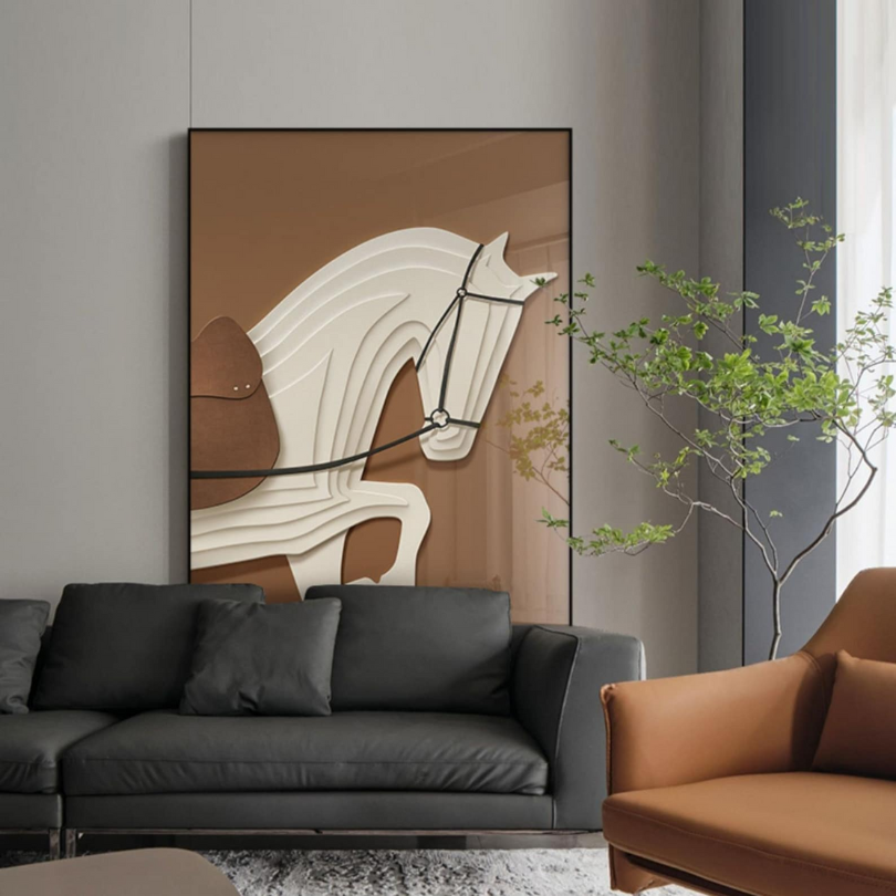 Brown Stereoscopic Horse art Modern luxury Frame